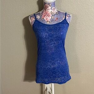 Derek Heart Blue Fitted Sleeveless Camisole